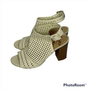 Sam Edelman Cream Perforated‎ Slingback Heels